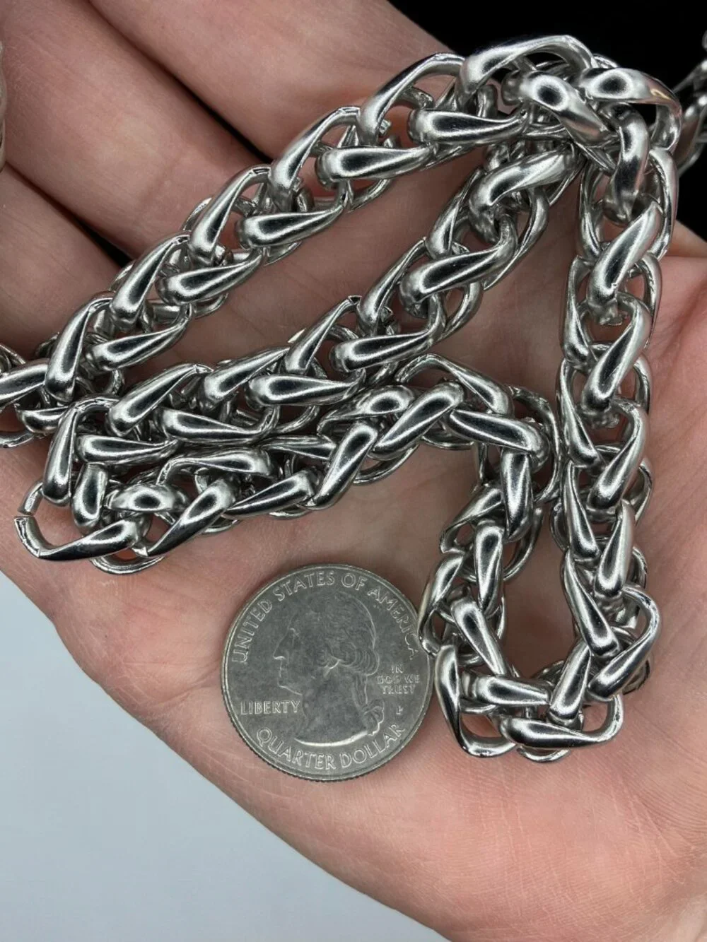 NEW Stainless Steel Chunky Chain 30-inch Wheat Chain Waterproof